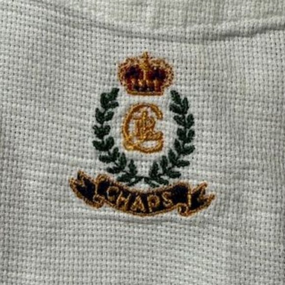 Ralph Lauren Chaps White 100% Cotton Crest Pocket Short Sleeve Button Down Shirt - Picture 5 of 12